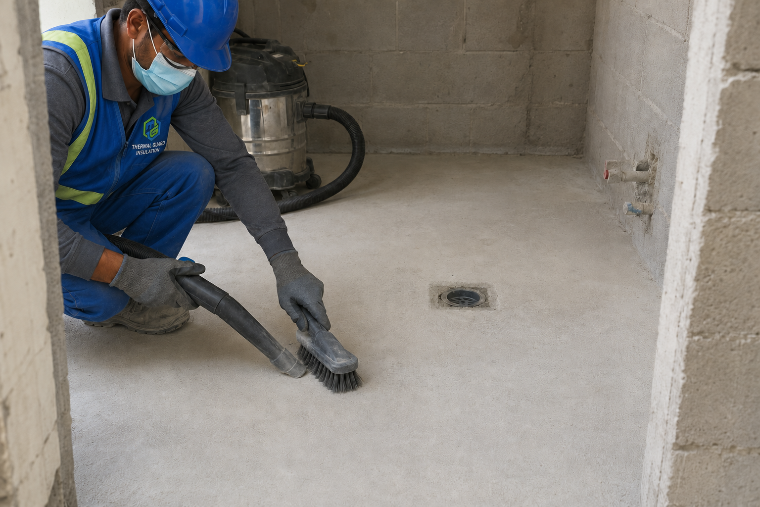 Wet area - surface preparation